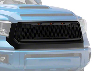 RedRock Baja Upper Replacement Grille with LED Lighting; Matte Black (14-21 Tundra)