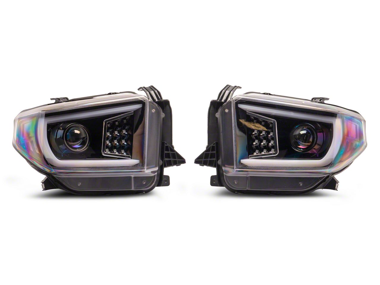 Tundra Projector Headlights with Sequential Turn Signals; Jet Black ...