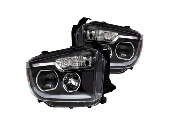 Renegade Series Sequential LED DRL Headlights; Black Housing; Clear Lens (14-21 Tundra w/ Factory Halogen Headlights)