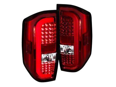 Sequential LED Tail Lights; Chrome Housing; Red/Clear Lens (14-21 Tundra)
