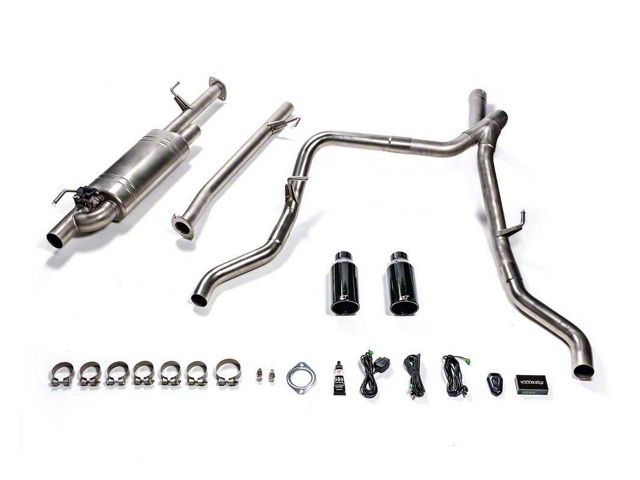 VR Performance Valvetronic Dual Exhaust System with Black Chrome Tips; Rear Exit (13-21 5.7L Tundra)