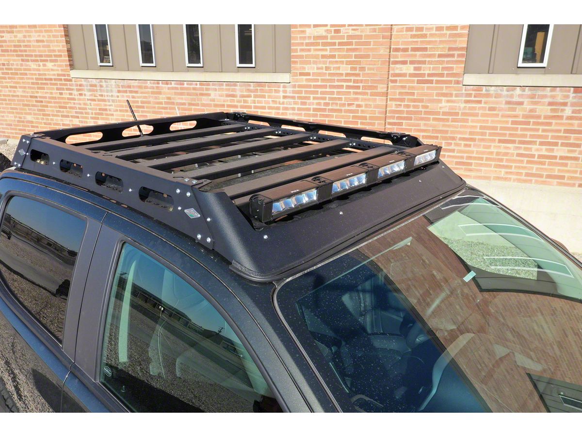 Expedition One Tundra Mule Ultra Roof Rack W Light Bar Cutout Textured Black Mule Ur Tt Cutout 07 20 Tundra Crewmax