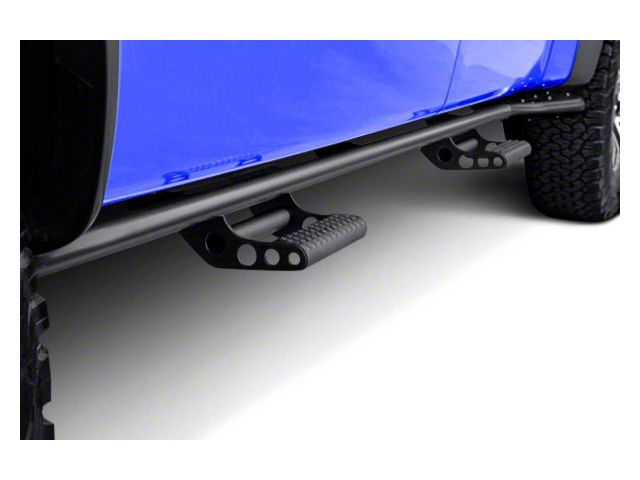 N-Fab Cab Length RKR Side Rails with Detachable Steps; Textured Black (22-24 Tundra CrewMax)