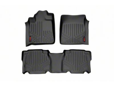 Rough Country Heavy Duty Front and Rear Floor Mats; Black (07-11 Tundra CrewMax)
