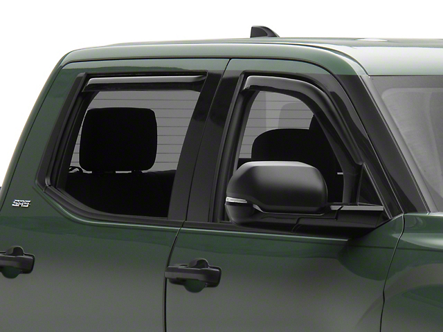 EGR In-Channel Window Visors; Front and Rear; Dark Smoke (22-23 Tundra CrewMax)