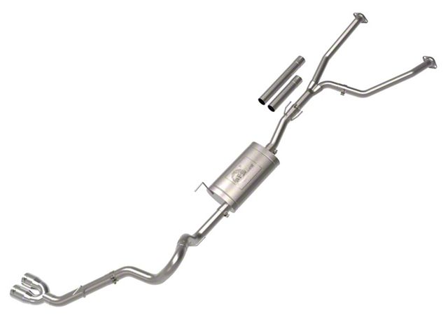 AFE Vulcan Series 2.50-Inch to 3 Single Exhaust System with Polished Tips; Side Exit (22-24 Tundra)