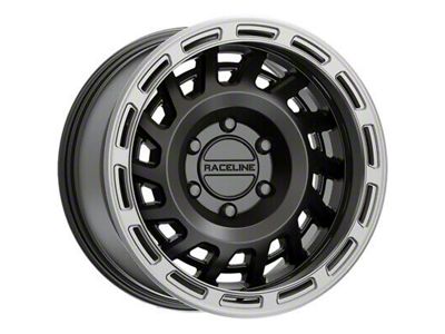 Raceline Halo Satin Black with Silver Ring 5-Lug Wheel; 18x9; 18mm Offset (14-21 Tundra)