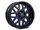 XD Grenade Satin Black Milled with Blue Clear Coat 6-Lug Wheel; 20x9; 0mm Offset (22-24 Tundra)