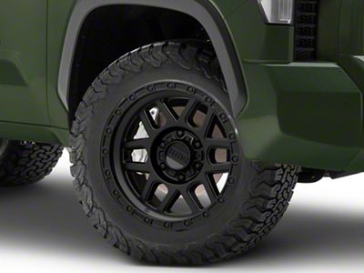 KMC Mesa Satin Black with Gloss Black Lip 6-Lug Wheel; 20x9; 0mm Offset (22-23 Tundra)