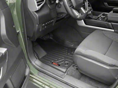 Rough Country Heavy Duty Front and Rear Floor Mats; Black (22-24 Tundra CrewMax w/ Bucket Seats)
