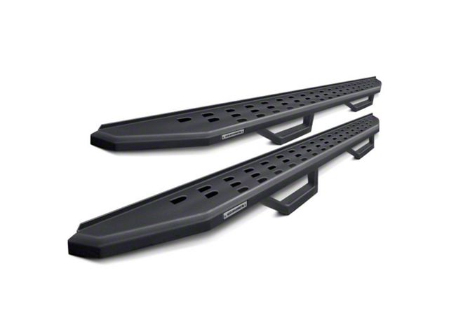 RB20 Running Boards with Drop Steps; Textured Black (22-24 Tundra CrewMax)