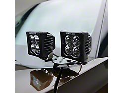 ZRoadz Four 3-Inch White and Amber LED Pod Lights with Hood Hinge Mounting Brackets (22-23 Tundra)