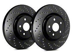 SP Performance Cross-Drilled Rotors with Black Zinc Coating; Front Pair (09-22 Challenger GT, R/T, T/A; 11-22 Challenger SE, SXT w/ Dual Piston Front Calipers)