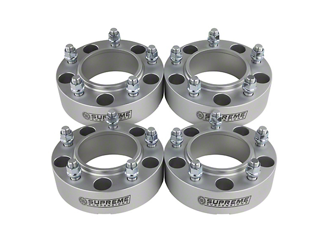 Supreme Suspensions 1.50-Inch Pro Billet Hub and Wheel Centric Wheel Spacers; Silver; Set of Four (07-21 Tundra)
