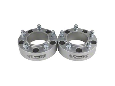 Supreme Suspensions 2-Inch Pro Billet Hub and Wheel Centric Wheel Spacers; Silver; Set of Two (07-21 Tundra)