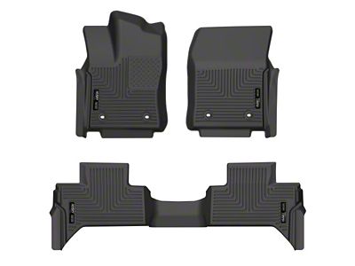 Husky Liners WeatherBeater Front and Second Seat Floor Liners; Black (22-23 Tundra Double Cab)