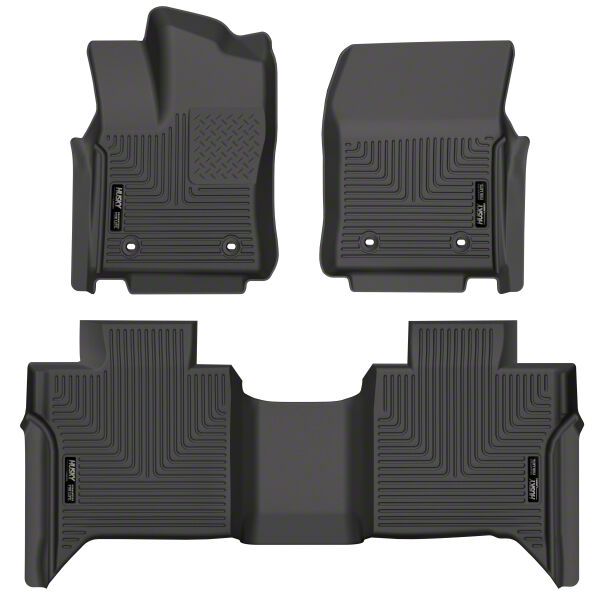Husky Liners WeatherBeater Front and Second Seat Floor Liners; Black (22-23 Tundra CrewMax)