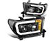 LED DRL Projector Headlights with Clear Corners; Black Housing; Clear Lens (07-13 Tundra w/o Level Adjuster)
