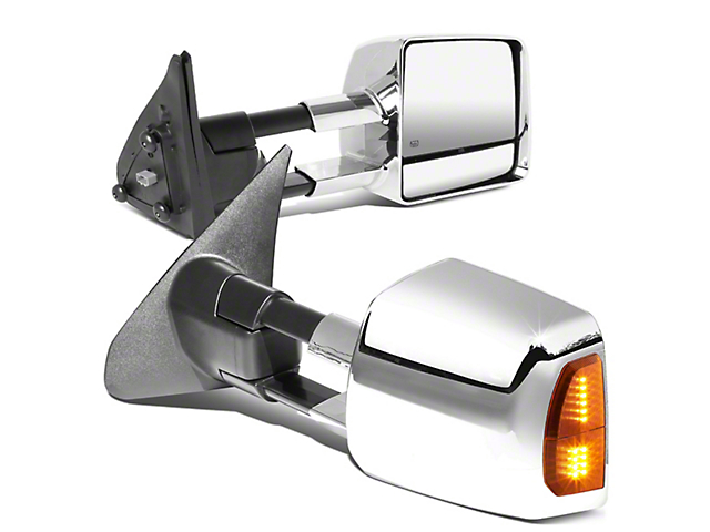 Powered Heated Towing Mirrors with Amber Turn Signals; Chrome (07-16 Tundra)