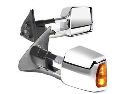 Powered Heated Towing Mirrors with Amber Turn Signals; Chrome (07-16 Tundra)