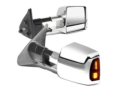Powered Heated Towing Mirrors with Smoked Turn Signals; Chrome (07-16 Tundra)