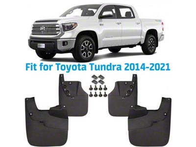 Custom Fit Mud Flaps; Front and Rear (14-21 Tundra)