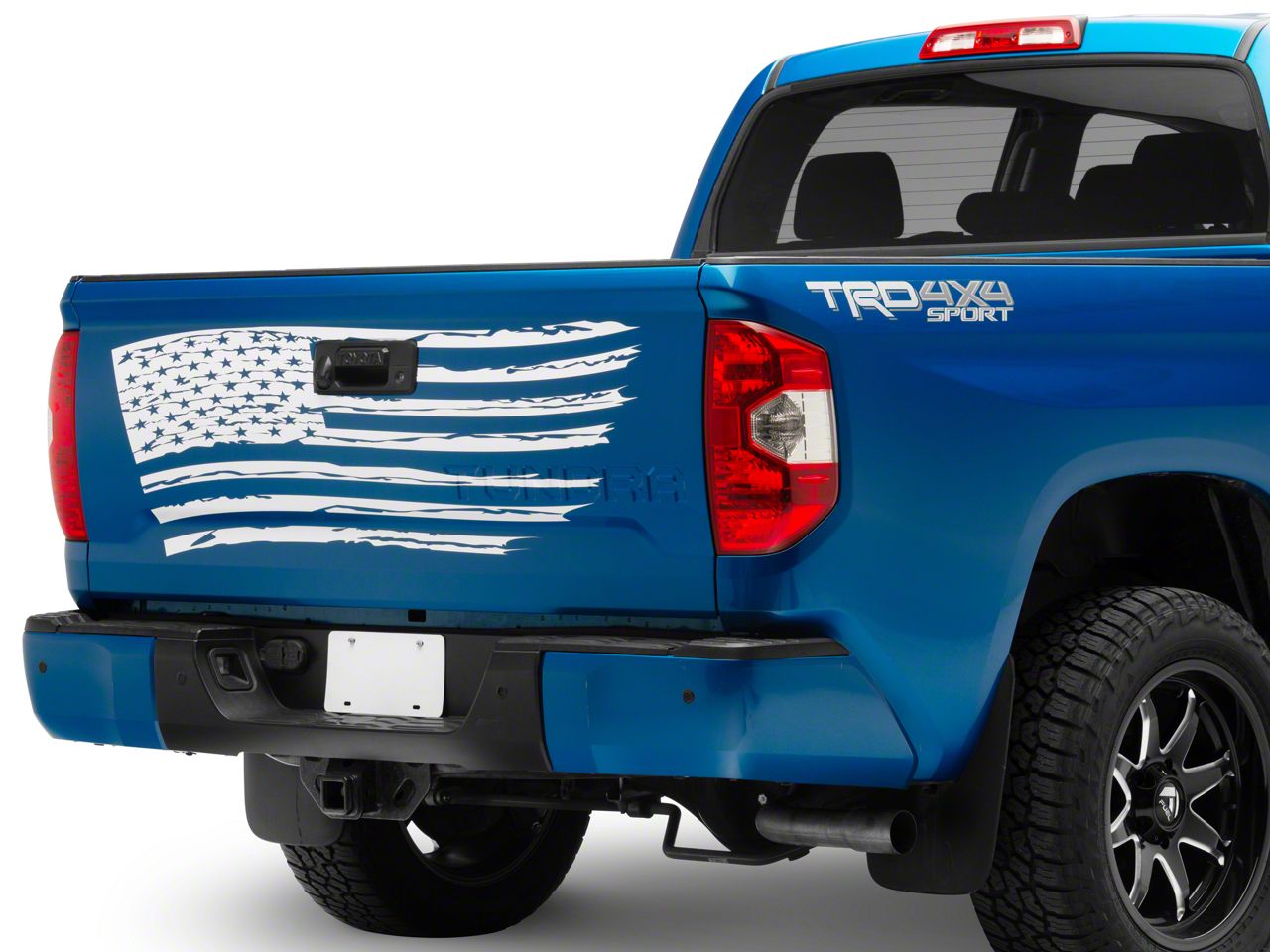 SEC10 Tundra Tailgate Flag Distressed Wave Decal; White T578094