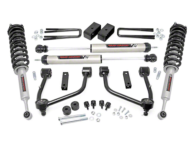 Rough Country 3.50-Inch Bolt-On Suspension Lift Kit with Lifted Struts and V2 Monotube Shocks (07-21 Tundra, Excluding TRD Pro)