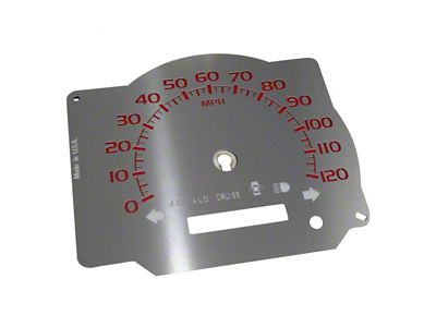 US Speedo Stainless Edition Gauge Face; MPH; Red (07-10 Tundra)