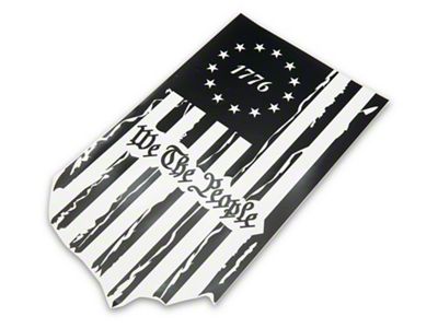 SEC10 We The People Vertical Flag Decal; Gloss Black (Universal; Some Adaptation May Be Required)