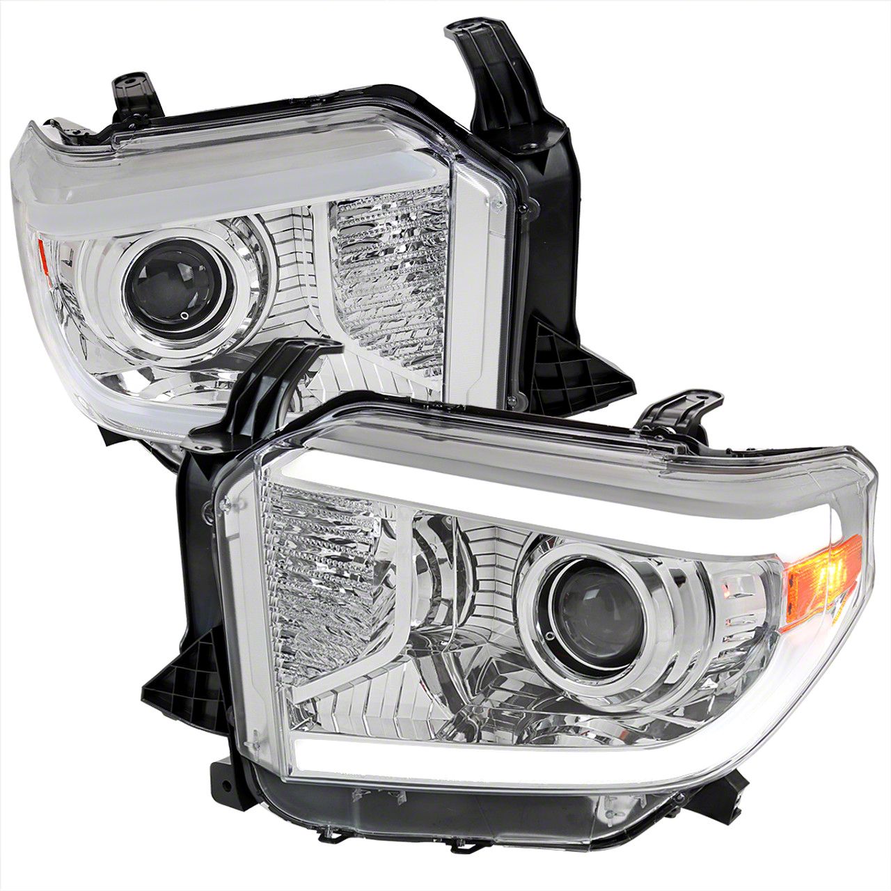 Tundra LED Projector Style Headlights; Chrome Housing; Clear Lens (14 ...