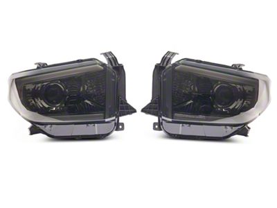 LED Projector Style Headlights; Chrome Housing; Smoked Lens (14-21 Tundra w/ Factory Halogen Headlights)