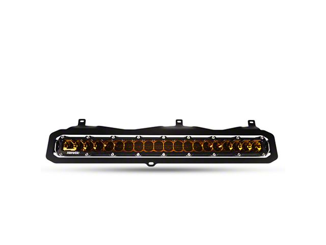 Heretic Studios 20-Inch LED Light Bar with TRD Pro Behind the Grille Mounting Brackets; Flood Beam; Amber Lens (22-24 Tundra)