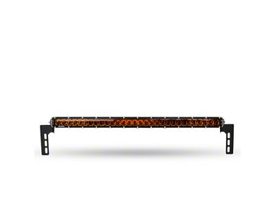 Heretic Studios 30-Inch LED Light Bar with Behind the Grille Mounting Brackets; Flood Beam; Amber Lens (14-21 Tundra)