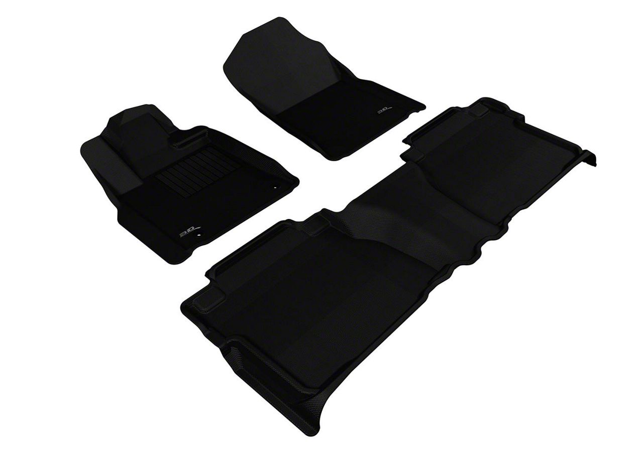 3D MAXpider KAGU Series All-Weather Custom Fit Front and Rear Floor Liners; Black (12-13 Tundra Double Cab)