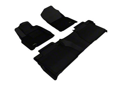 3D MAXpider KAGU Series All-Weather Custom Fit Front and Rear Floor Liners; Black (14-21 Tundra Double Cab)
