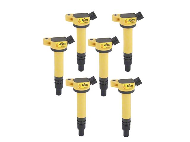 Accel SuperCoil Ignition Coils; Yellow; 6-Pack (10-12 4.0L Tundra)