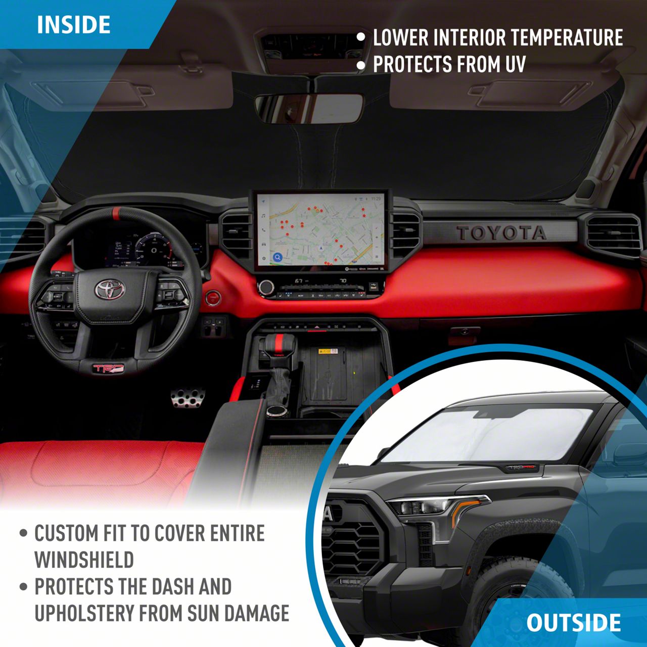 Tundra Windshield Sun Shade (2224 Tundra) Free Shipping