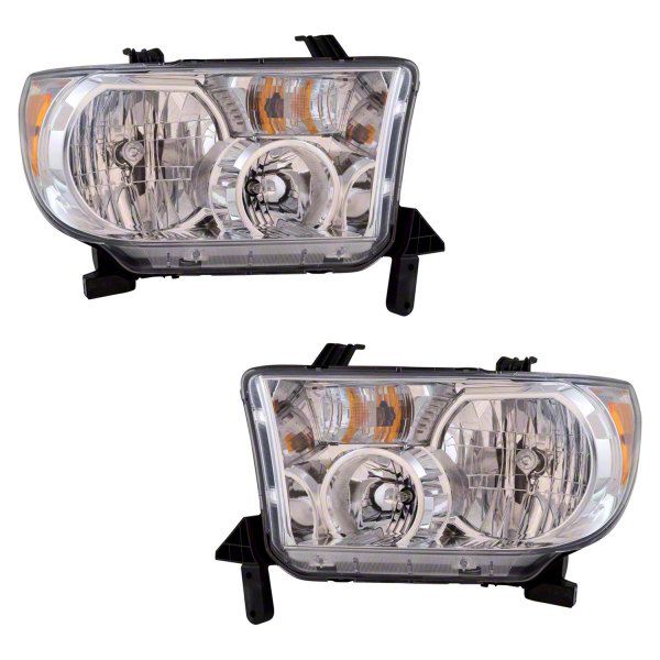 Tundra Halogen Headlights; Chrome Housing; Clear Lens (10-13 Tundra W 