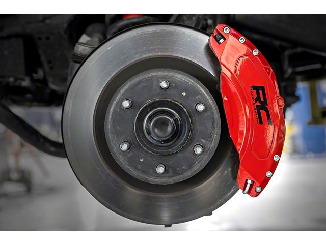 Rough Country Brake Caliper Covers; Red; Front and Rear (22-24 Tundra)