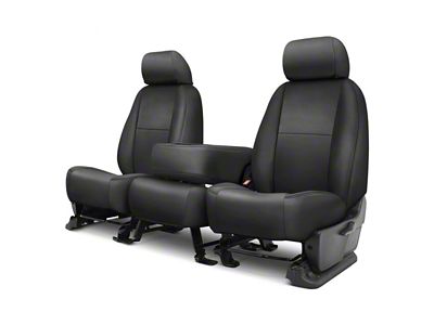 Covercraft Precision Fit Seat Covers Leatherette Custom Front Row Seat Covers; Black (07-13 Tundra w/ Bench Seat)