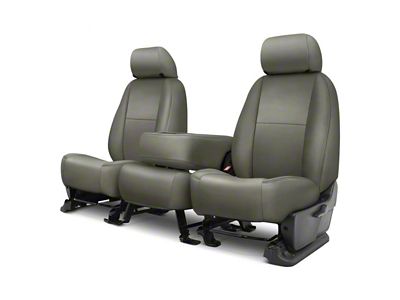 Covercraft Precision Fit Seat Covers Leatherette Custom Front Row Seat Covers; Medium Gray (07-13 Tundra w/ Bench Seat)