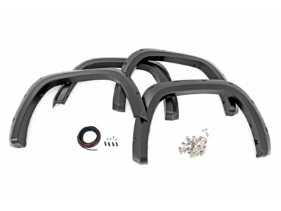 Rough Country Traditional Pocket Fender Flares; Midnight Black Metallic (22-24 Tundra)