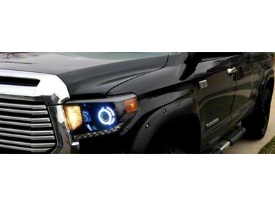 HID Projectos MONSTER Stage 2 LED Headlights; Black Housing; Clear Lens (14-21 Tundra w/ Factory Halogen Headlights)