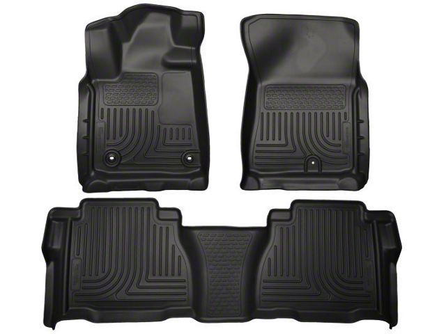 Husky Liners WeatherBeater Front and Second Seat Floor Liners; Footwell Coverage; Black (12-13 Tundra Double Cab, CrewMax)