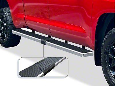 6-Inch iStep Wheel-to-Wheel Running Boards; Hairline Silver (07-21 Tundra CrewMax)