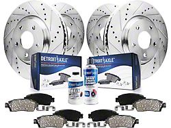 Drilled and Slotted 5-Lug Brake Rotor, Pad, Brake Fluid and Cleaner Kit; Front and Rear (07-21 Tundra)