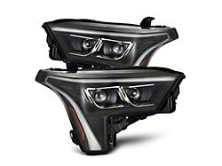AlphaRex LUXX-Series LED Projector Headlights with White DRL; Black Housing; Clear Lens (22-23 Tundra w/ Factory Reflector Headlights)
