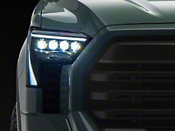AlphaRex NOVA-Series LED Projector Headlights with White DRL; Black Housing; Clear Lens (22-23 Tundra w/ Factory Reflector Headlights)