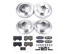 PowerStop Z23 Evolution Sport 5-Lug Brake Rotor and Pad Kit; Front and Rear (07-21 Tundra)